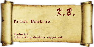 Krisz Beatrix névjegykártya